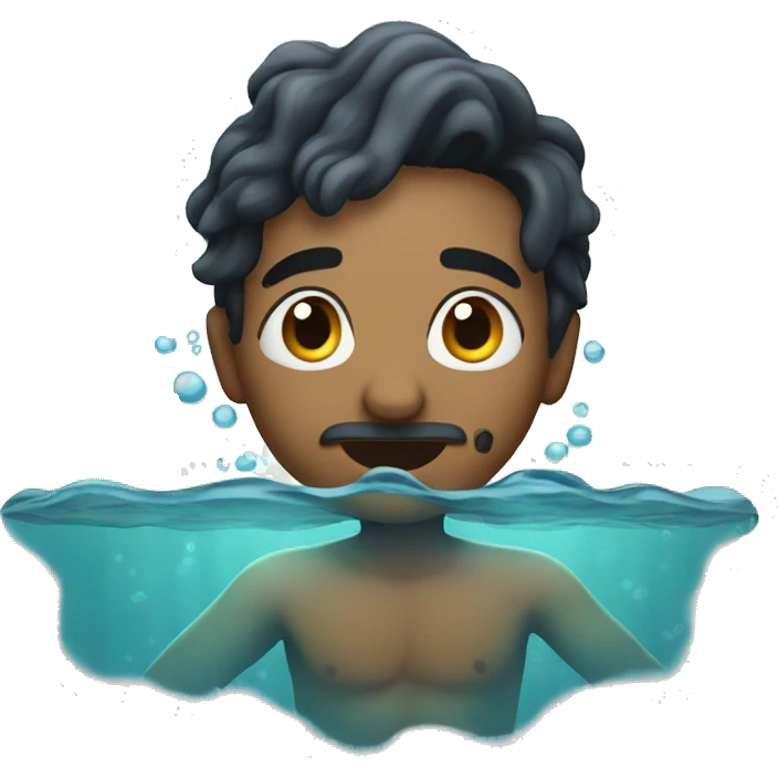 Indian under the water saying im under the water please help me emoji