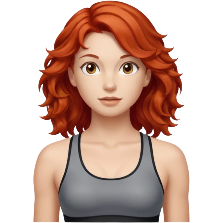 Athletic girl with red wavy hair and smaller boobs emoji