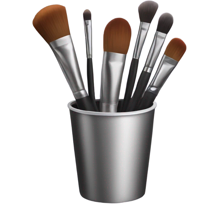 Realistic makeup brush in a cup holder emoji