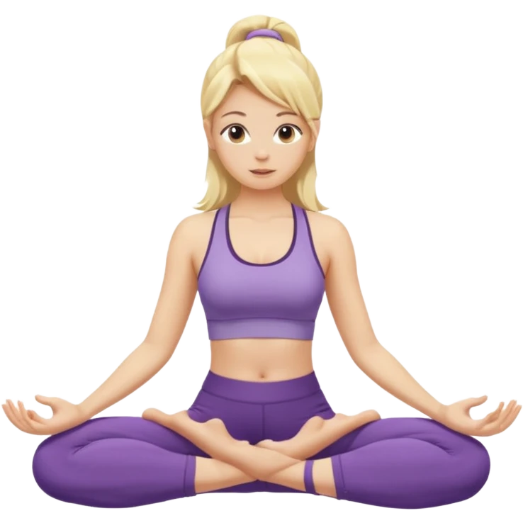 blonde girl doing yoga emoji