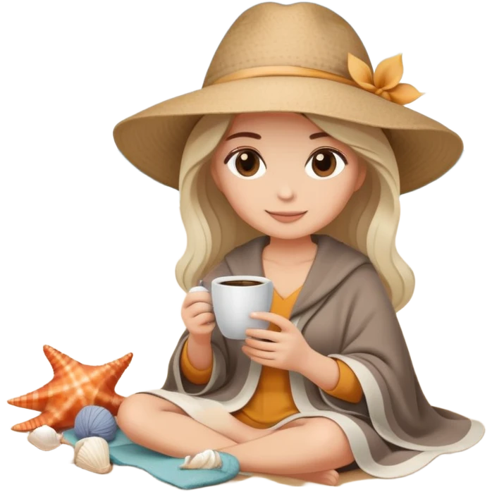 🍑👒🌙☕️🩶🧶🐚🏖️ emoji