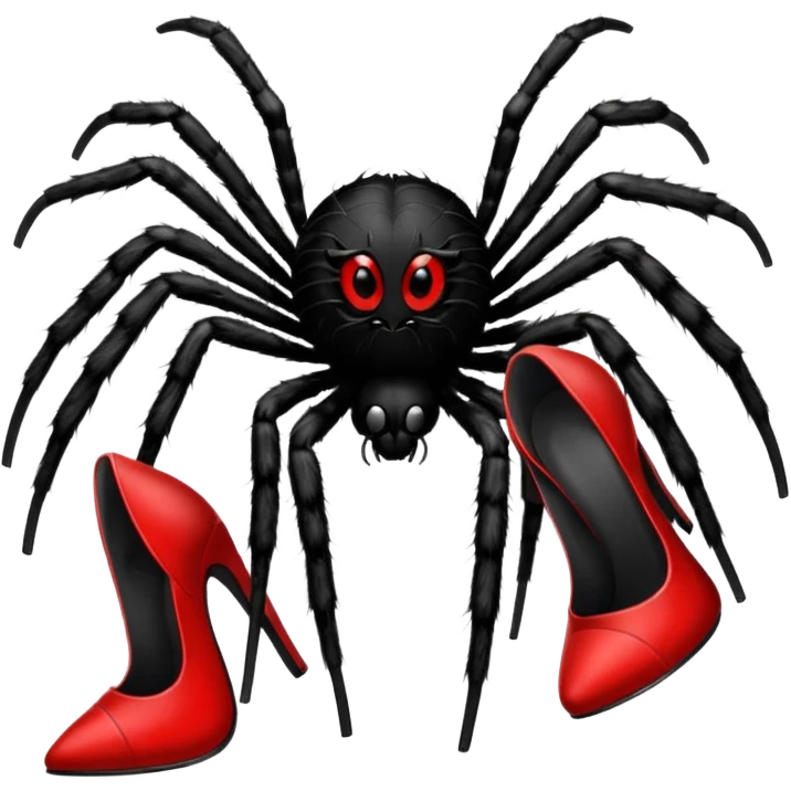 Spider with red high heels emoji