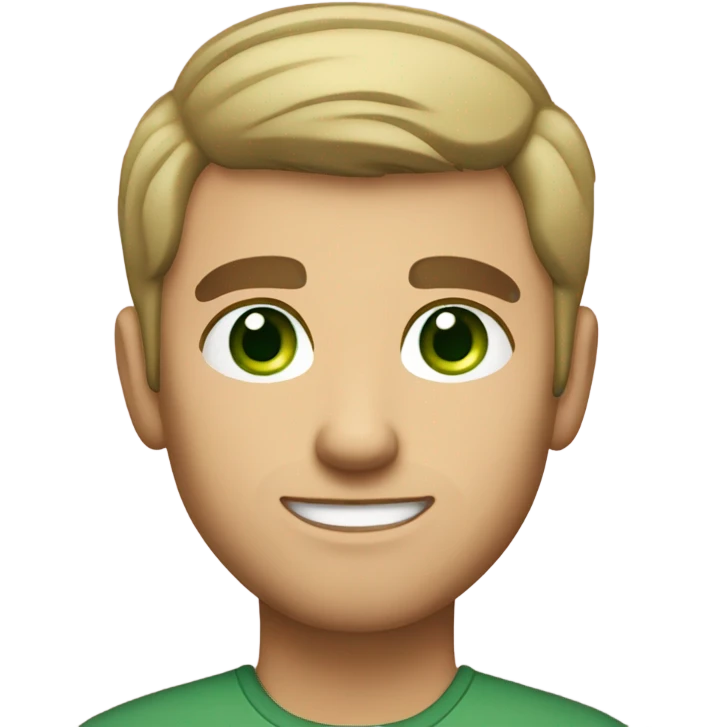 light skinned Caucasian male, green eyes, and light stubble emoji