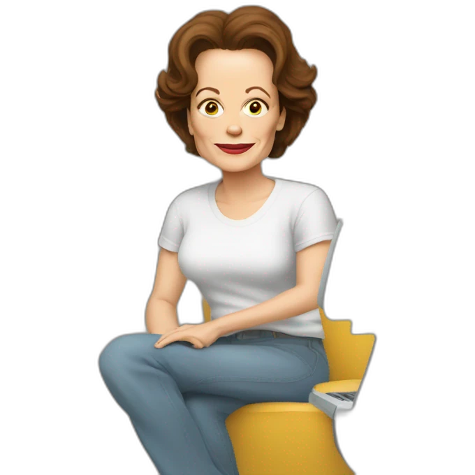 sigourney weaver cartoon wearing tee emoji