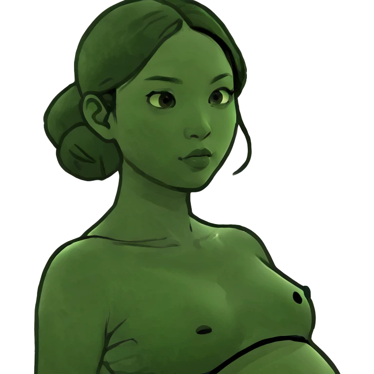 Beautiful Asian girl pregnant emoji
