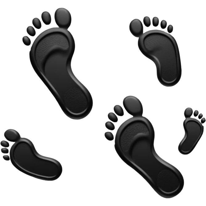 black footprints on white background emoji