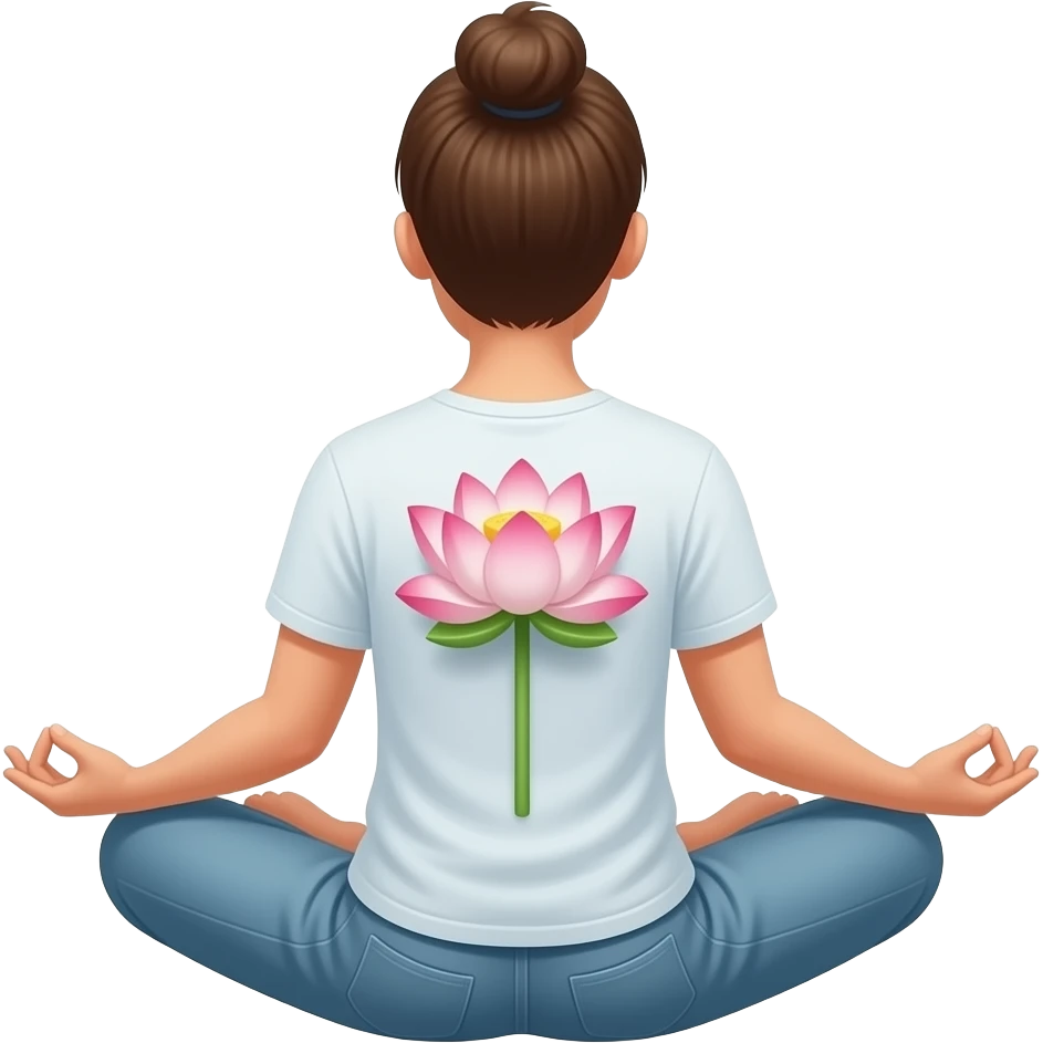 meditation practice with lotos on the back emoji