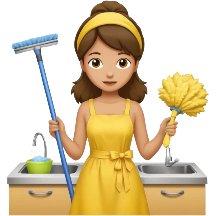 duster cleaner in kitchen emoji