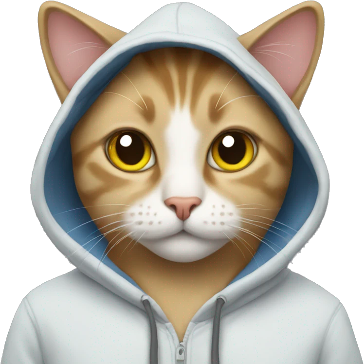 Cat wearing a hoodie emoji