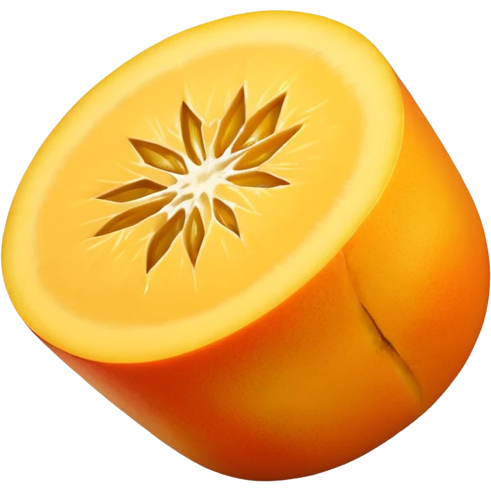 one sliced mango showing cube-cut surface, minimal, flat, bright yellow-orange, no face, no background, not a character, not multiple cubes emoji