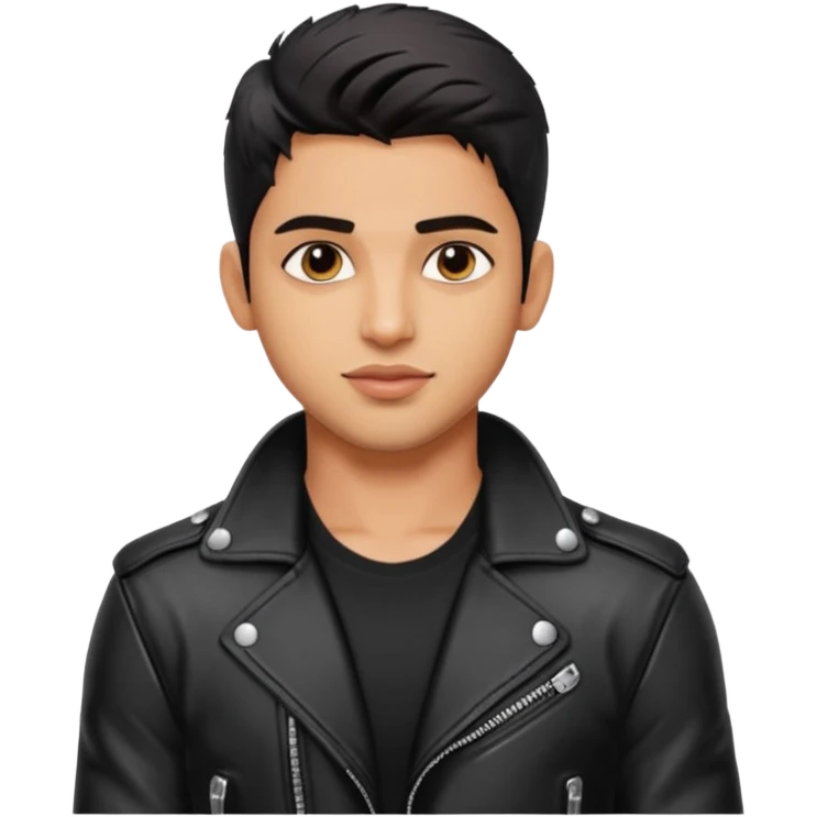 generate a pretty bratz siddharth malhotra, LEAN BUT MUSCULAR WEARING A LEATHER JACKET emoji