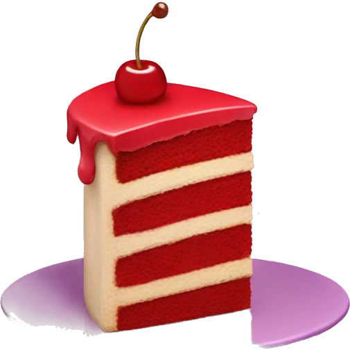 Red cake with cherry on top emoji
