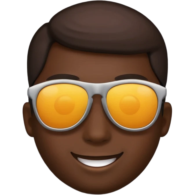 Blank emoji with sunglasses on the back of the head like a cop emoji