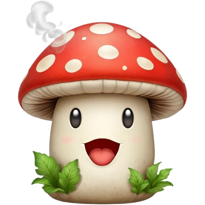 Smoking mushroom with face emoji
