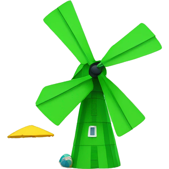 Please create a green windmill like the toy children play with at the beach emoji