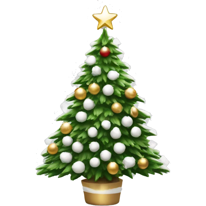 ￼Christmas tree with white decoration emoji
