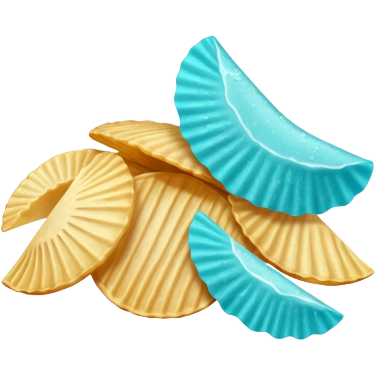 turquoise colored potato chips emoji