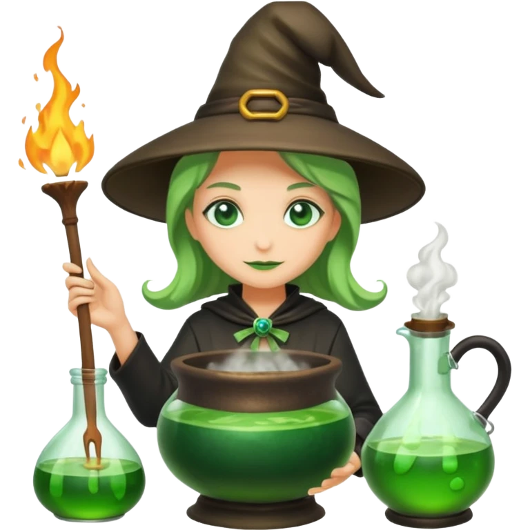 green witch cooking potion emoji