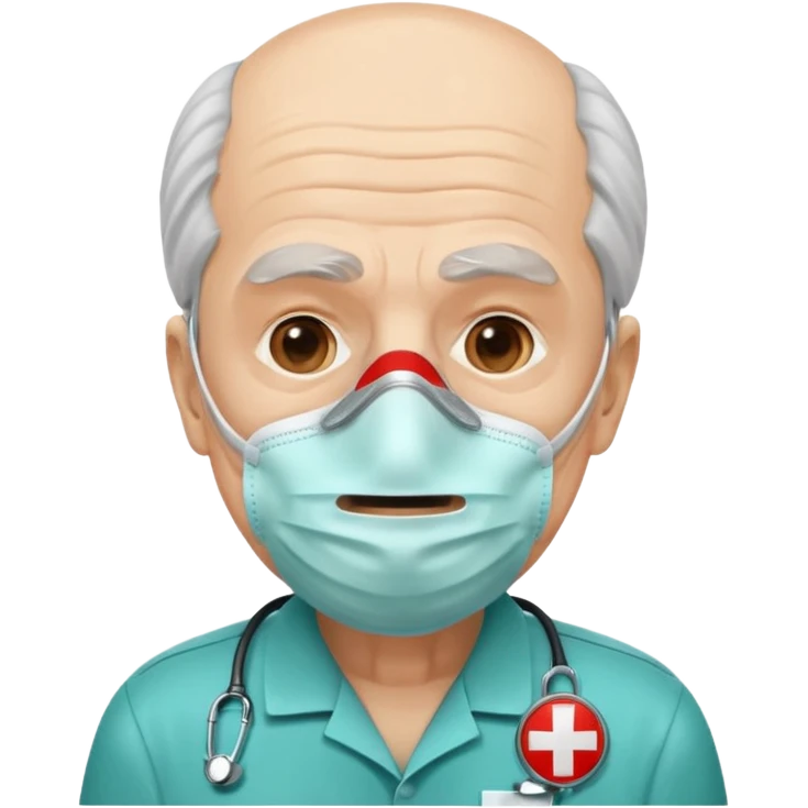 old man with simple ambulance mask  emoji