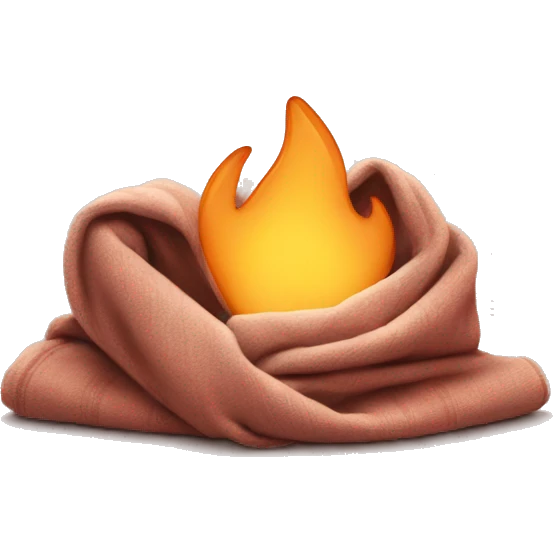 An autumn cozy heart wrapped in a blanket emoji