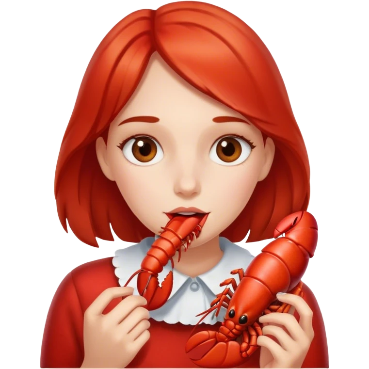 Girl eating lobster  emoji