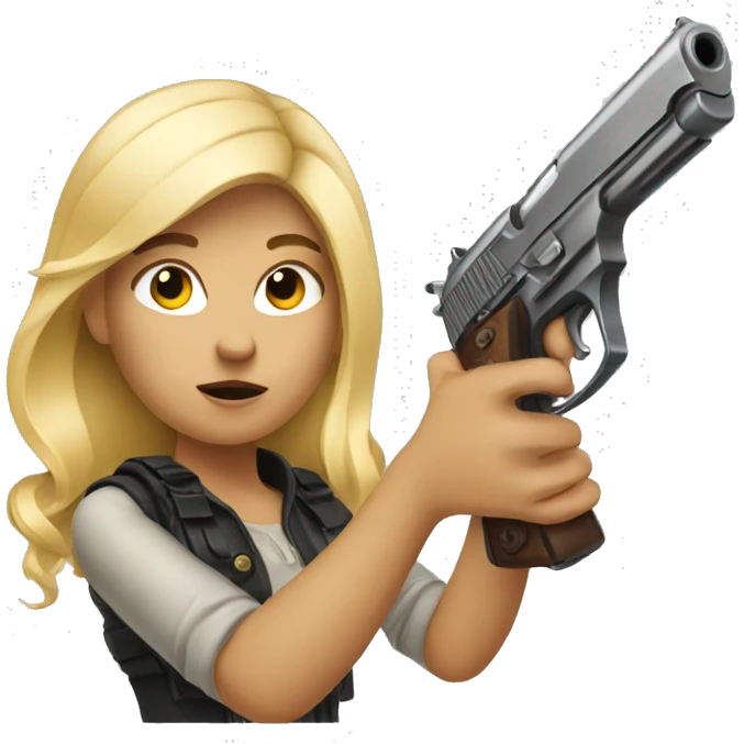 Blonde girl with a pistol emoji
