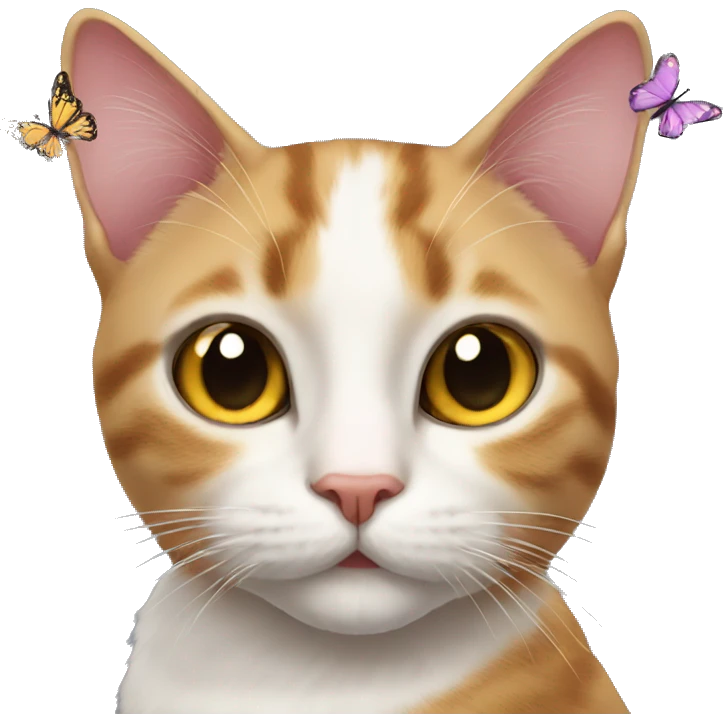 cat with butterflies  emoji