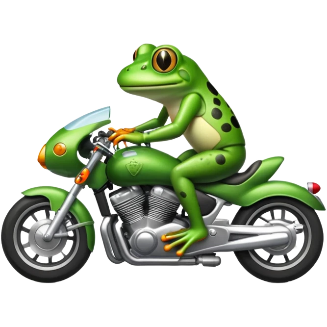 Frog riding motorcycle in AF emoji