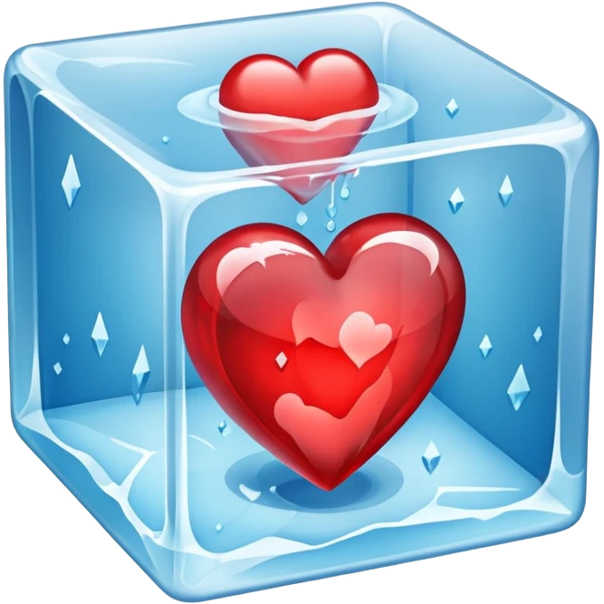 a heart in a frozen cube emoji