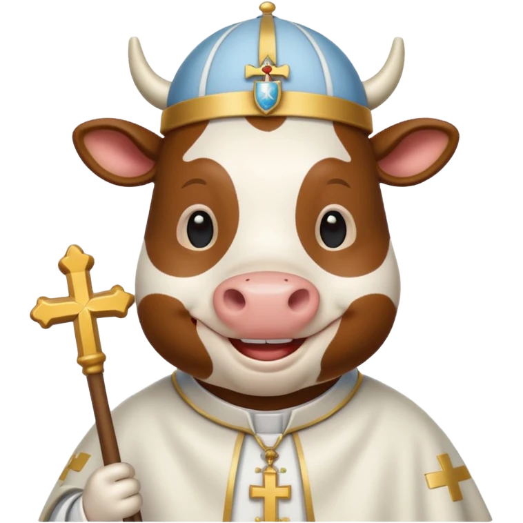 cow with a pope catholic outfit emoji