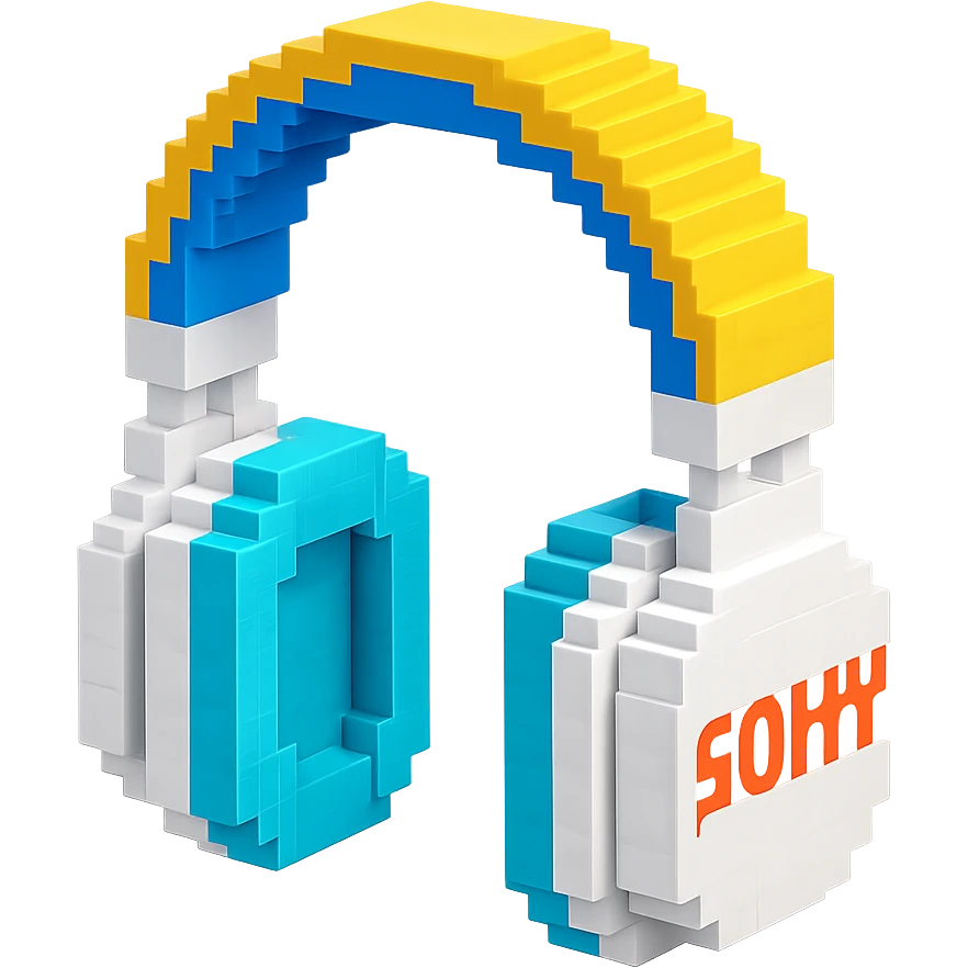 full-size white Sony headphones emoji