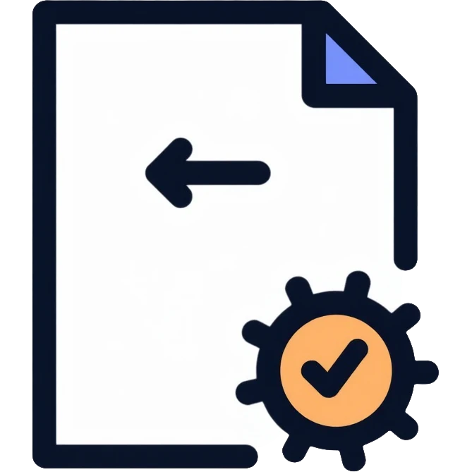 A document with a return arrow, representing a return policy emoji