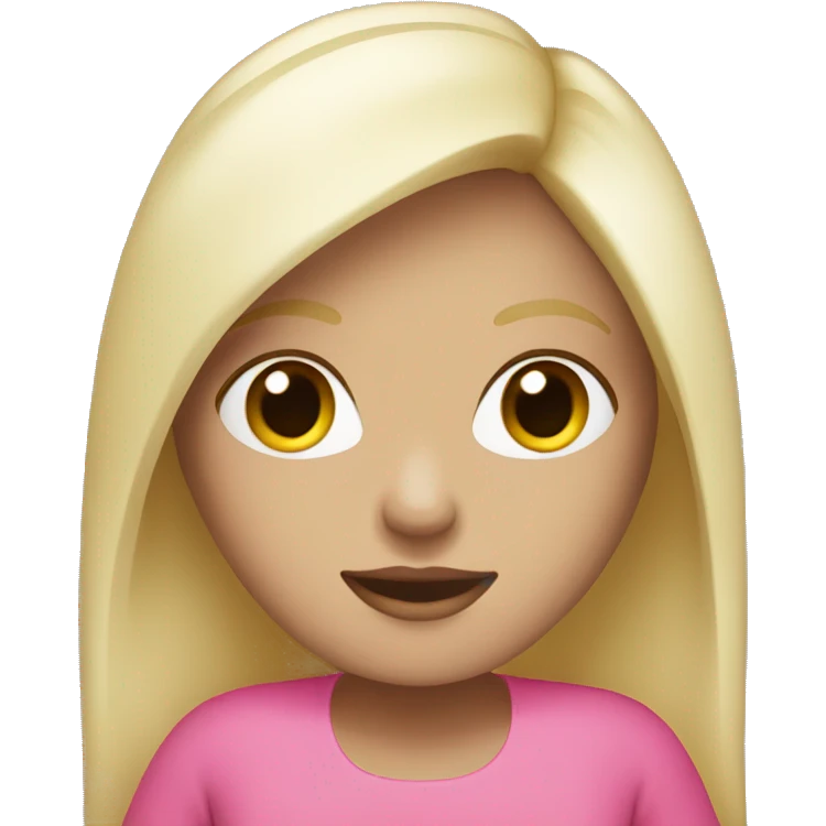 white-blond-girl-with-pink-MacBook emoji