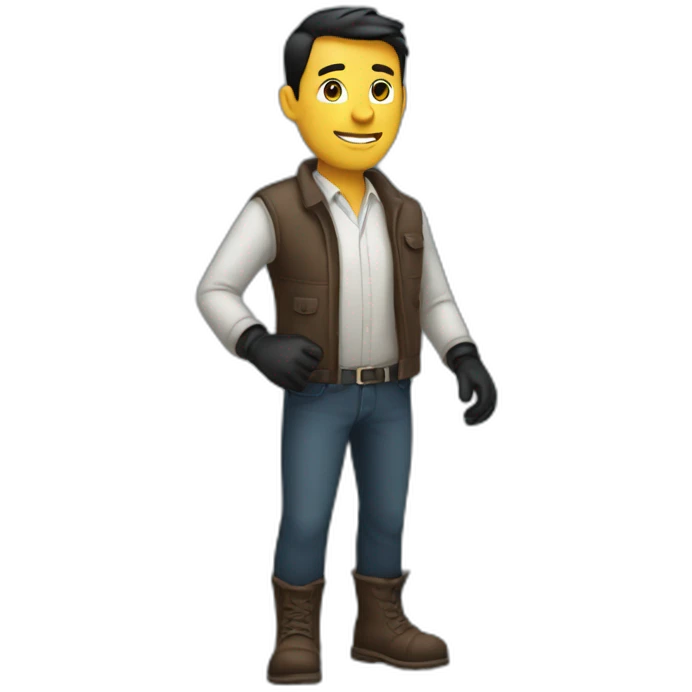 man wearing gloves full body emoji