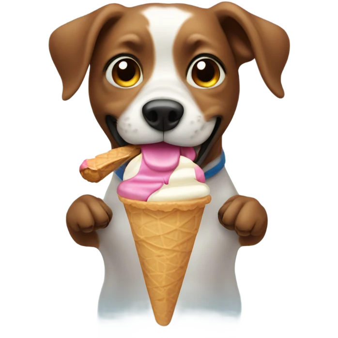 Dog eating ice cream emoji