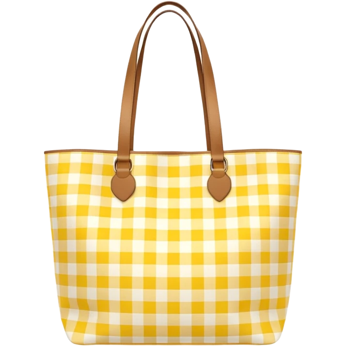 Yellow gingham tote bag emoji