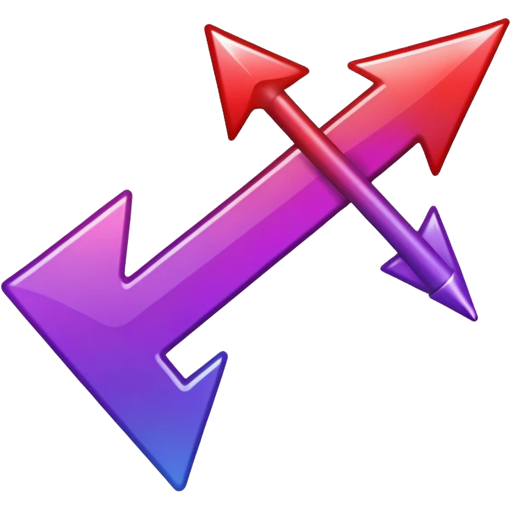 color gradient between red and purple glitter arrow right emoji