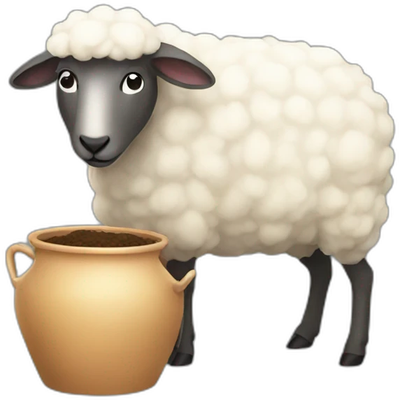 Sheep with a pot emoji