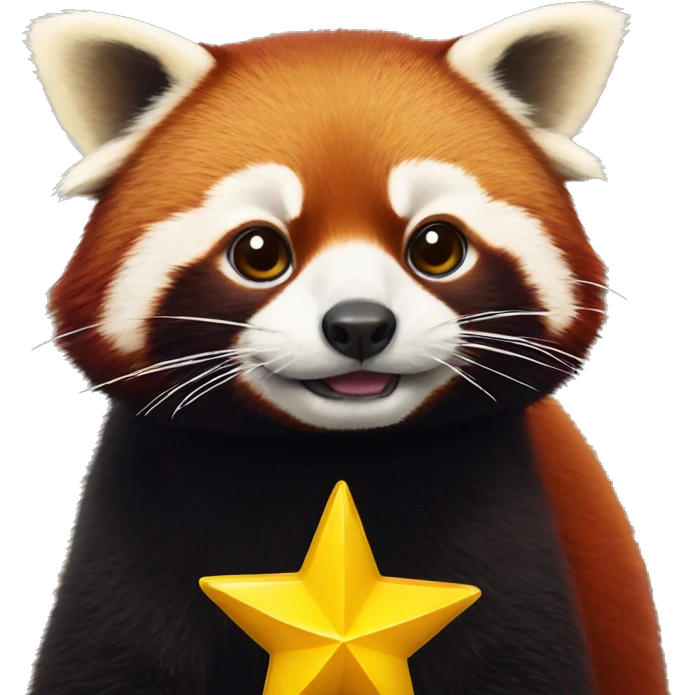 red panda with a yellow star emoji