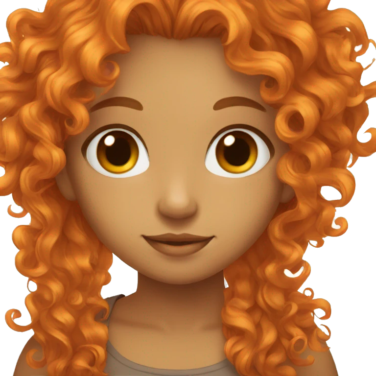 brown eyed orange curly hair girl  emoji