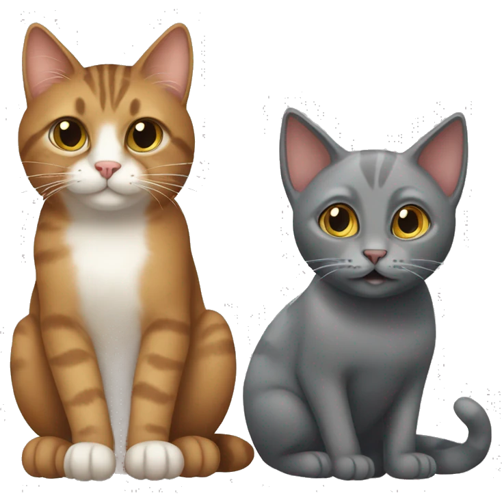 brown cat and grey cat emoji