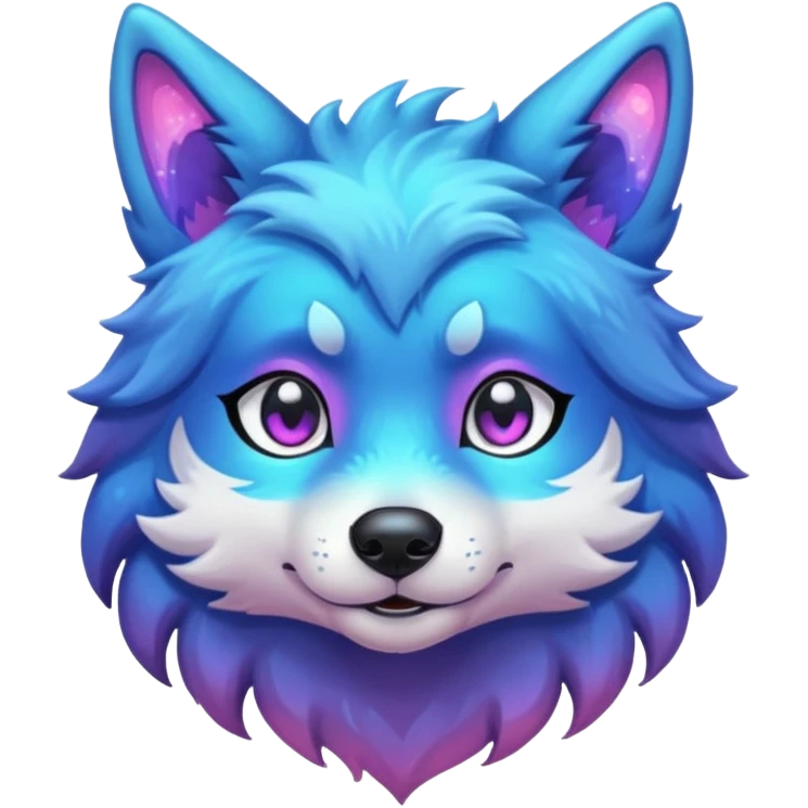anthropomorphic anthro kawaii cute colorful shiny pastel nebula furry wolf-fursona furry  emoji