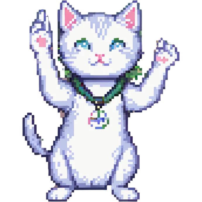 cat making a peace sign emoji