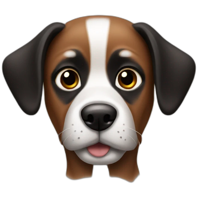 Dog with a black face and ears and brown color emoji