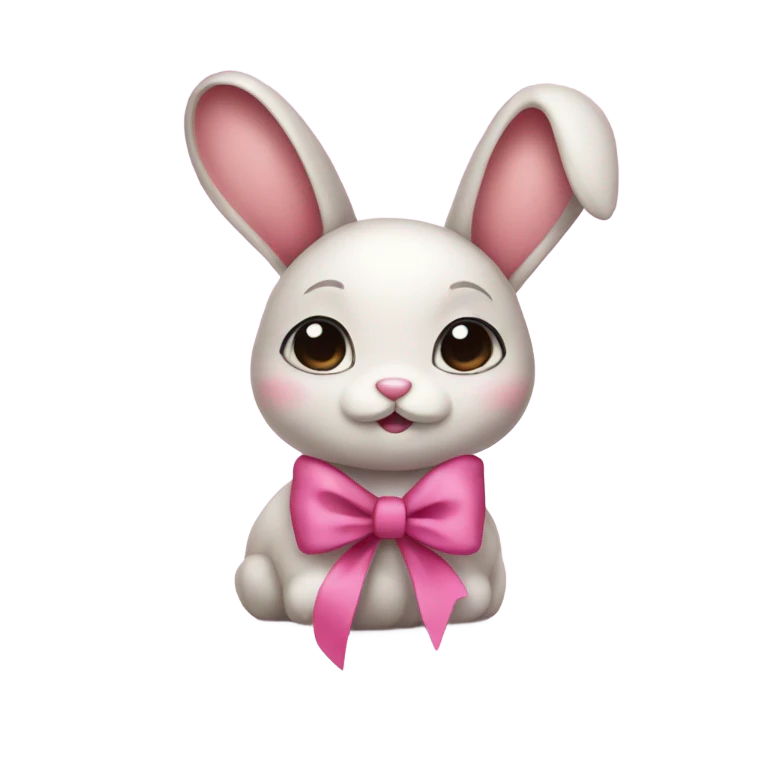 Cute Bunnie with a pink bow emoji