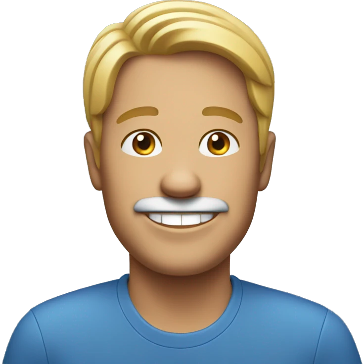 smiling man with blue shirt emoji
