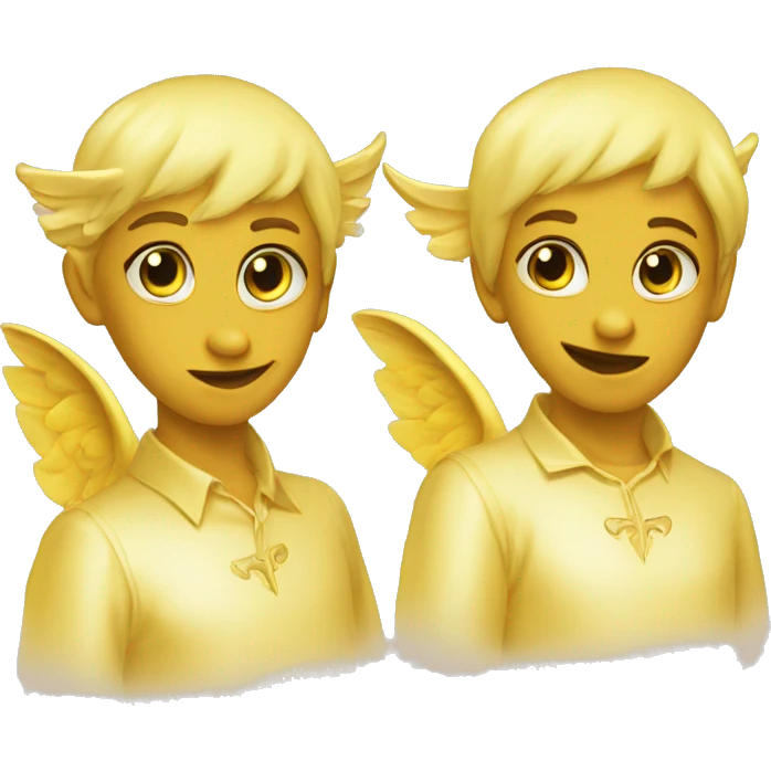 Yellow Gemini angel and devil twins  emoji
