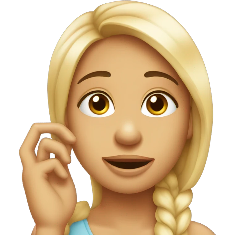 Flirty face, with hand on chin  emoji