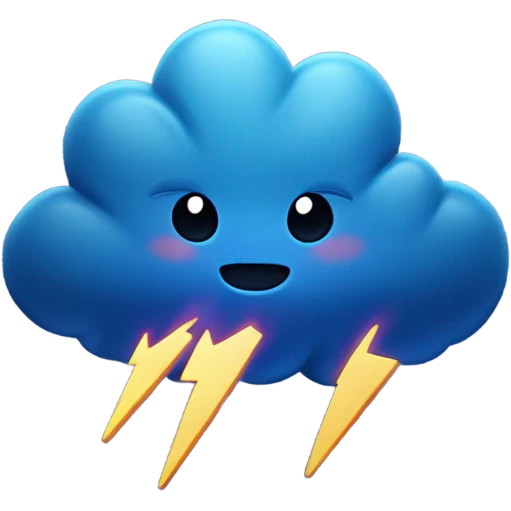 lightning from a dark blue cloud emoji