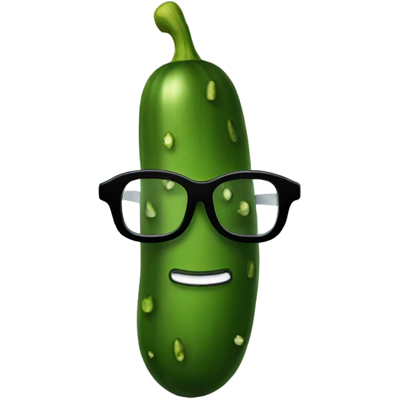 Pickle with glasses and tuxedo emoji
